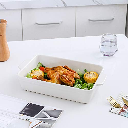 Bakeware Set Ceramic Baking Dish Set (White)