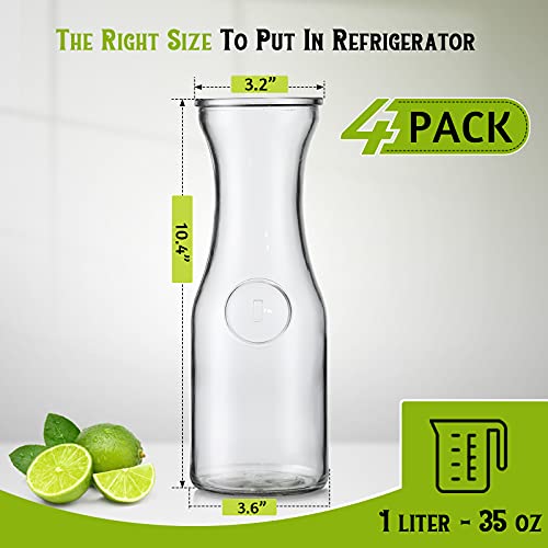 Set of 4 Glass Carafe with Lid (4)