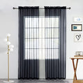 Sheer Voile Window Treatment Rod Pocket Curtain Panels for Kitchen Bedroom Living Room Drapes Sunlight Filtering Privacy Semi Home Decor Assorted Colors Sizes (Charcoal Grey / 52"W x 84"L (Pack of 2))