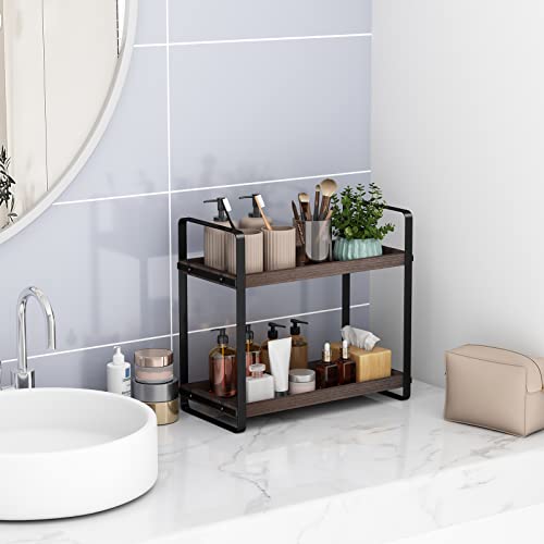Bathroom Counter Organizer (Brown 2 Tier)