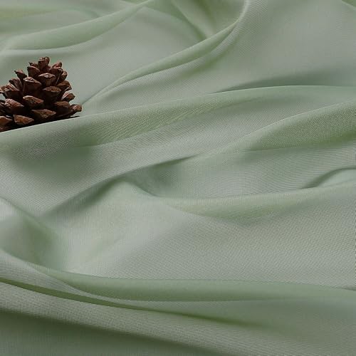 Sage Green Sheer Curtains 84 Inches Long 2 Panels Set (Sage Green / 59"W x 84"L (Pack of 2))