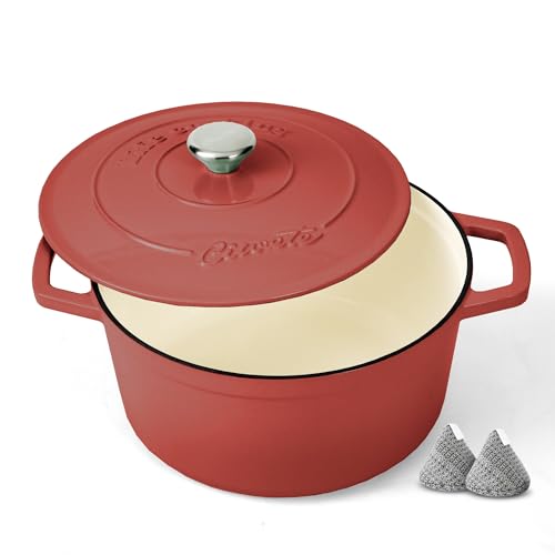 Enameled Cast Iron Dutch Oven Pot (Red / 6 QT)