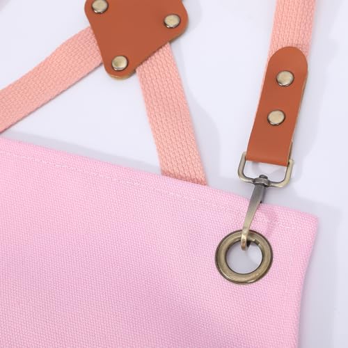 Chef Aprons for Men Women with Oversized Pockets (Light Pink)