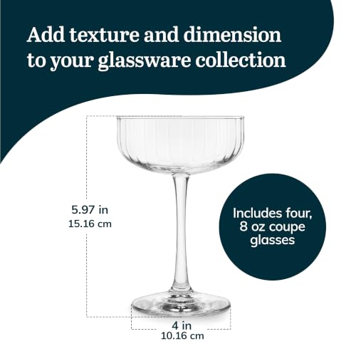 Paneled Cocktail Coupe Glasses (Paneled 4)