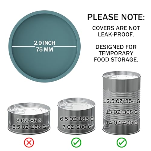 Silicone Pet Food Can Lids (2.9in/75mm(12.5-14oz) / Dark Blue+Light Blue)