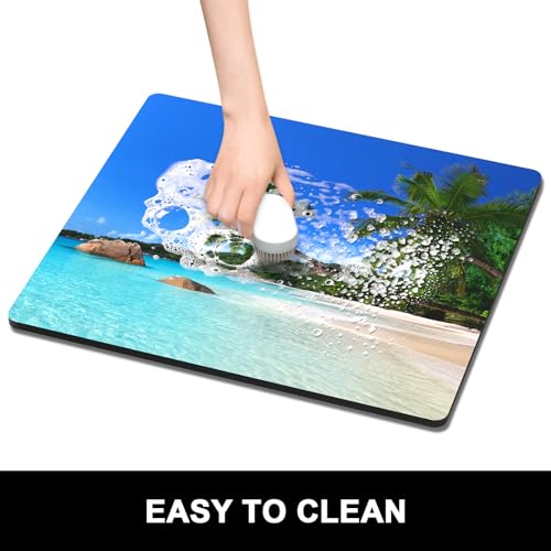 Dish Drying Mat for Kitchen Counter (Happy Beach / 16" x 18")