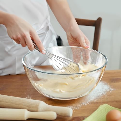 Extra Large Glass Mixing Bowls Clear Glass Salad Cooking Bowls for Kitchen Salad Bread Storage