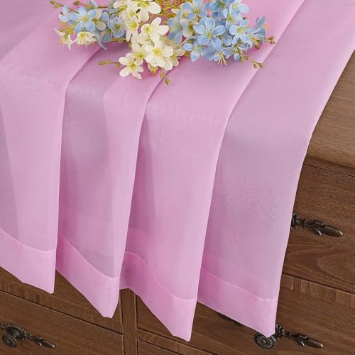 Light Pink Valances for Windows 14 inch Length 2 Panels (42"W x 14"L (Pack of 2) / Light Pink)