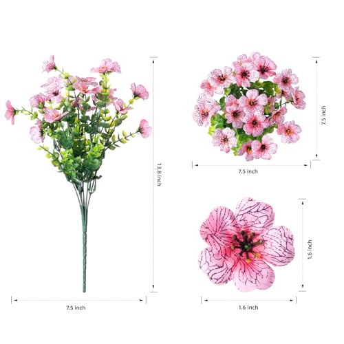 Artificial Flowers for Outdoor Indoor Garden Home Decoration (Pink)
