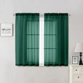 Hunter Green Sheer Curtains 54 Inch Length 2 Panels (Hunter Green / 42"W x 54"L (Pack of 2))