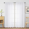 White Sheer Curtains for Window 72 inches Long 2 Panels Set (42"W x 72"L (Pack of 2) / White)