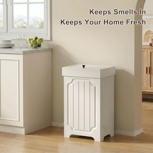 Dog Proof Kitchen Trash Can (White)