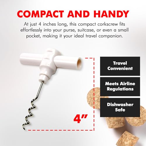 Select Travel Corkscrew (White / 4 inches in length)