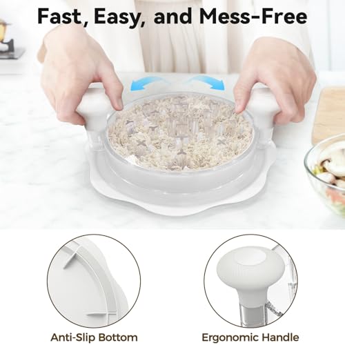 10" Pro Large Meat Shredder Tool Twist for Seafood (White)