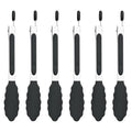 6PCS 7 Inch Silicone Tongs Set (7", 6PCS, Black)