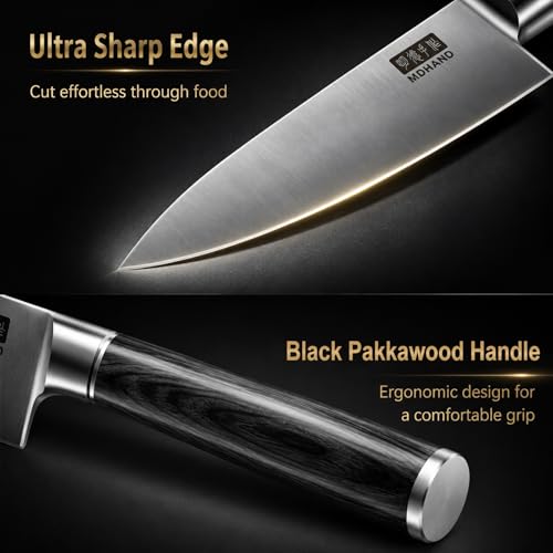 Chef Knife Set with Roll Bag (10PCS Chef Knife Set)