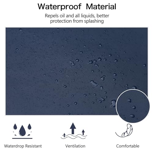 2 Pack Waterproof Dishwasher Rubber Adjustable Blue Apron (Blue)