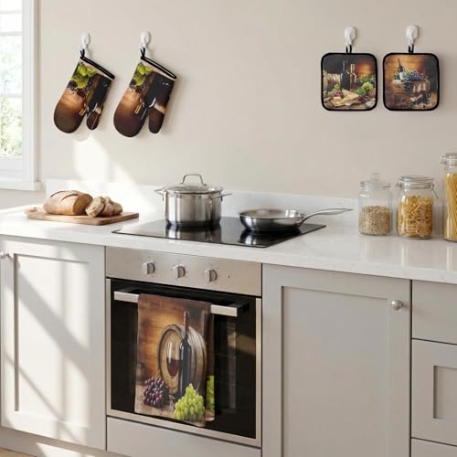 Wine Grapes Kitchen Decor Set (Vintage Wine)