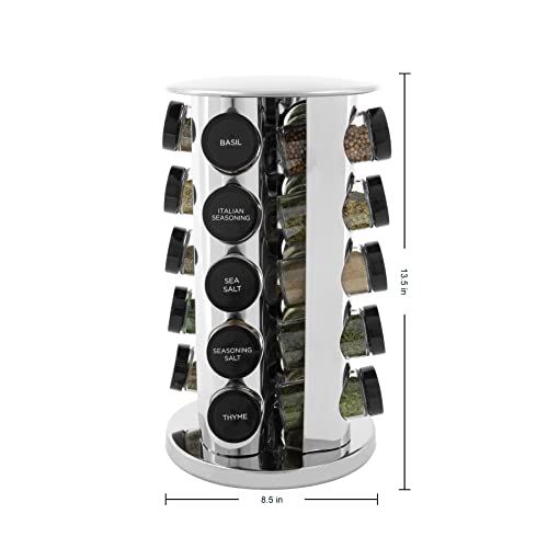 20 Jar Revolving Countertop Spice Rack with Spices Included (Classic / 20-Jar)
