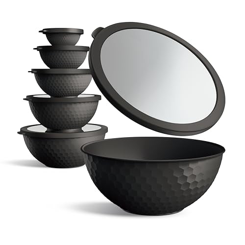 Mixing Bowls with Lids (Black Embossed)
