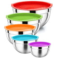 Metal Mixing Bowls with Lids Set (Multicolor / Airtight Lids)