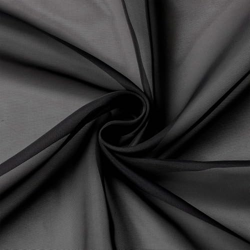 Extra Long Sheer Black Curtains for Bedroom Living Room 108 Inches Long 2 Panels Set (Black / 42"W x 108"L (Pack of 2))