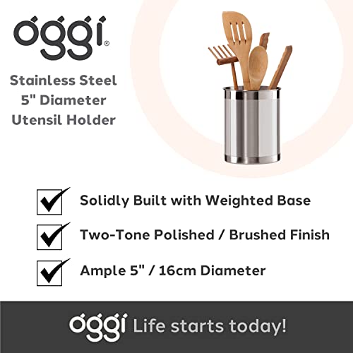 Stainless Steel Utensil Holder (Stainless Steel - 5")