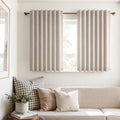 54 Inches Long Short Small Window Blackout Curtains Boho Farmhouse Linen Heat Blocking&Soundproof Room Darkening Curtains Back Tab Pleated with Hooks Fall Home Decor (Linen / 52"W x 54"L (Pack of 2))