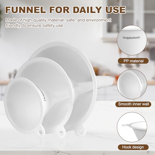 Plastic Kitchen Funnel Set of 3 (White)