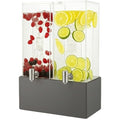 1.25 Gallon Dual Acrylic Beverage Dispenser with Gray Metal Stand (Gray / Dual Dispenser)