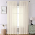 Cream Sheer Curtains 90 Inches Long 2 Panels (Cream / 42"W x 90"L (Pack of 2))