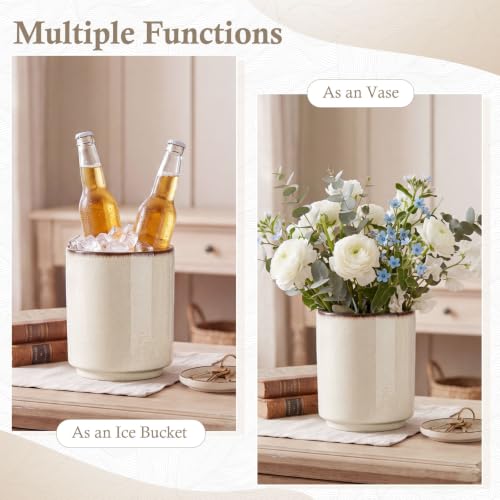 Minimalist Ceramic Utensil Holder White 5.5" (White / 5.5" / Minimalist)
