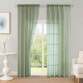 Sage Green Sheer Curtains 90 Inch Long 2 Panels for Bedroom 59" Wide (Sage Green / 59"W x 90"L (Pack of 2))