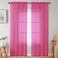 Sheer Hot Pink Curtains for Bedroom Living Room 90 Inches Long 2 Panels Set (Hot Pink / 42"W x 90"L (Pack of 2))