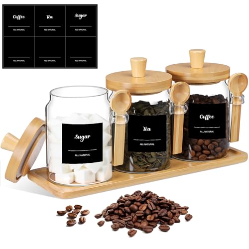 3 Pcs Glass Coffee Container Set (20 oz)
