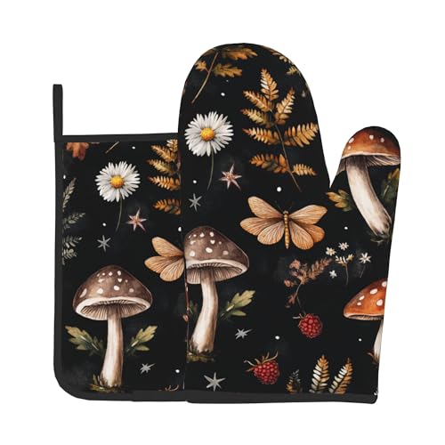 Mushroom Oven Mitts Set (Vintage Mushroom)