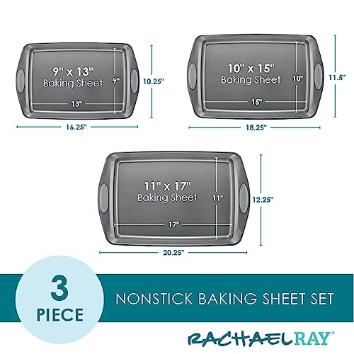 Bakeware Nonstick Cookie Pan Set (Sea Salt Gray Grips)