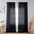Black Sheer Curtains 96 Inches Long (Black / 59"W x 96"L (Pack of 2))