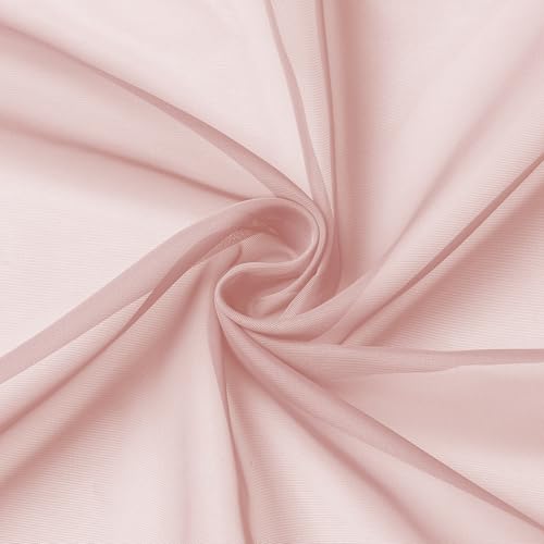 Blush Pink Sheer Curtains 54 Inch Length 2 Panels Set (42"W x 54"L (Pack of 2) / Blush Pink)