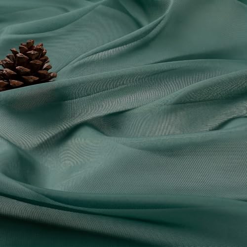 Sheer Hunter Green Curtains 108 Inches Long 2 Panels Set (Hunter Green / 59"W x 108"L (Pack of 2))