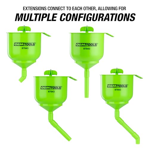 No Spill Professional Quality Coolant Funnel Kit with 5 Adapters (Professional Quality)