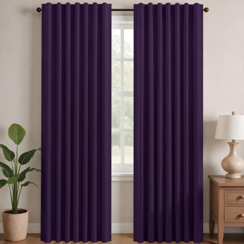Blackout Curtains for Bedroom (Purple Grape / 52"W x 45"L (Pack of 2))