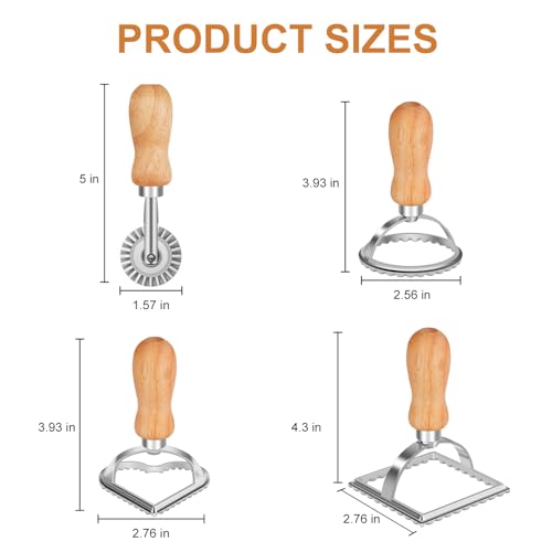 Ravioli Stamp Maker Cutter with Pasta Cutter Wheel