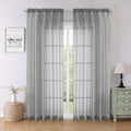 Charcoal Grey Sheer Curtains for Bedroom 84 Inches Long 2 Pcs (Charcoal Grey / 59"W x 84"L (Pack of 2))