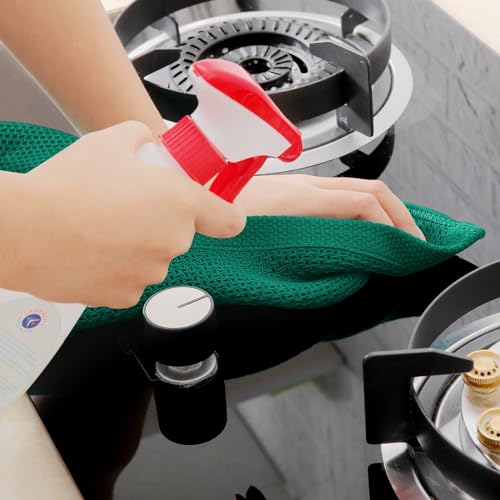 100% Cotton Waffle Weave Kitchen Dish Towels 6 (Dark Green / 13 X 28 - 6 Pack)