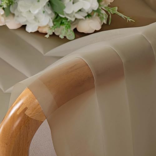Taupe Sheer Curtains 84 Inches Long for Living Room (Taupe / 42"W x 84"L (Pack of 2))