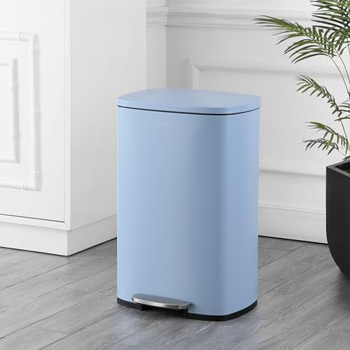 Connor 2 Piece Iron Trash Can (Tide Pool Blue)