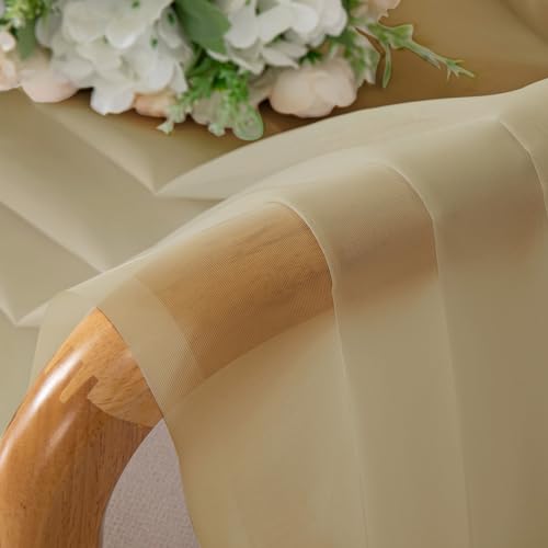 Gold Sheer Curtains (Gold / 42"W x 63"L (Pack of 2))