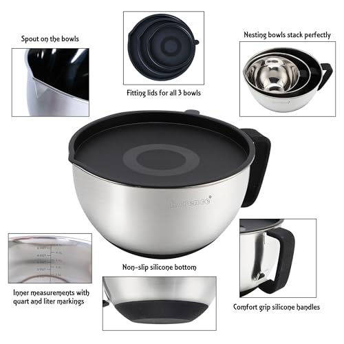 Stainless Steel Mixing Bowls (Black)