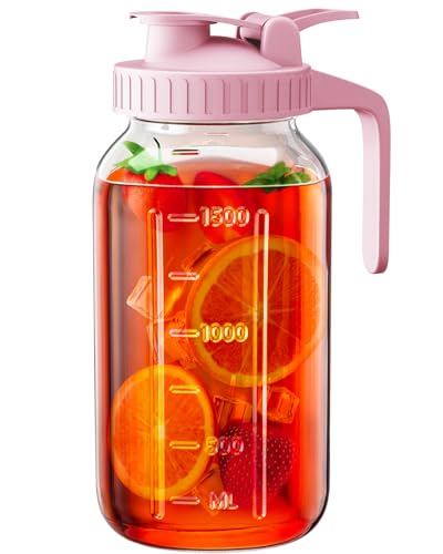 64 oz Mason Jar Pitcher (Pink / 64 Ounces)